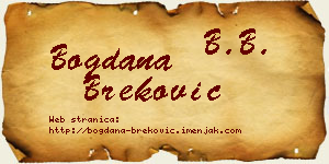 Bogdana Breković vizit kartica